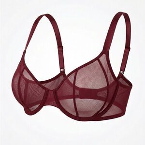 Victoria's Secret Burgundy Sheer Bra